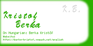 kristof berka business card